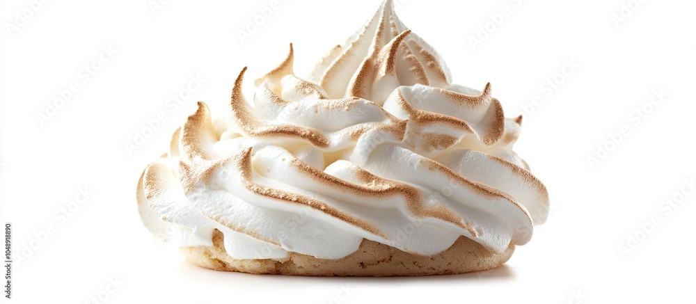 Poster french vanilla meringue cookie against a white background. with copy space image. place for adding t