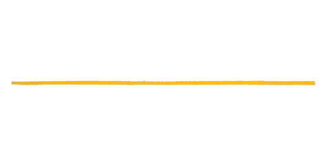 Isolated yellow pencil line on transparent background.