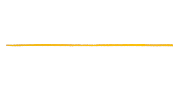 Isolated yellow pencil line on transparent background.