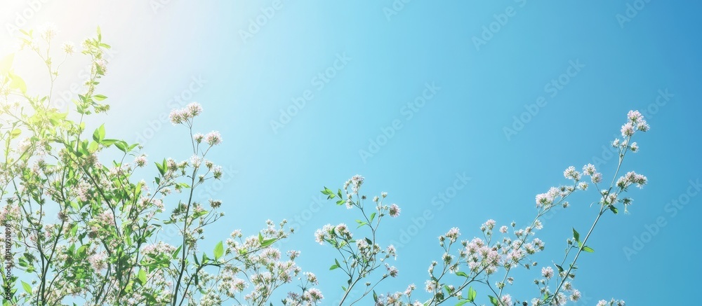 Leinwandbilder the early summer sky is blue. with copy space image. place for adding text or design