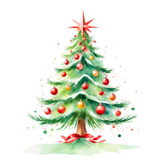 Fototapeta premium Christmas tree and decorations in a festive holiday setting