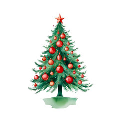 Fototapeta premium Christmas tree and decorations in a festive holiday setting