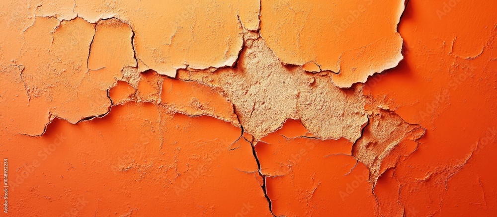 Aufkleber wall surface for backdrop paint color corvette hue orange features cracks dents and cavities. with c