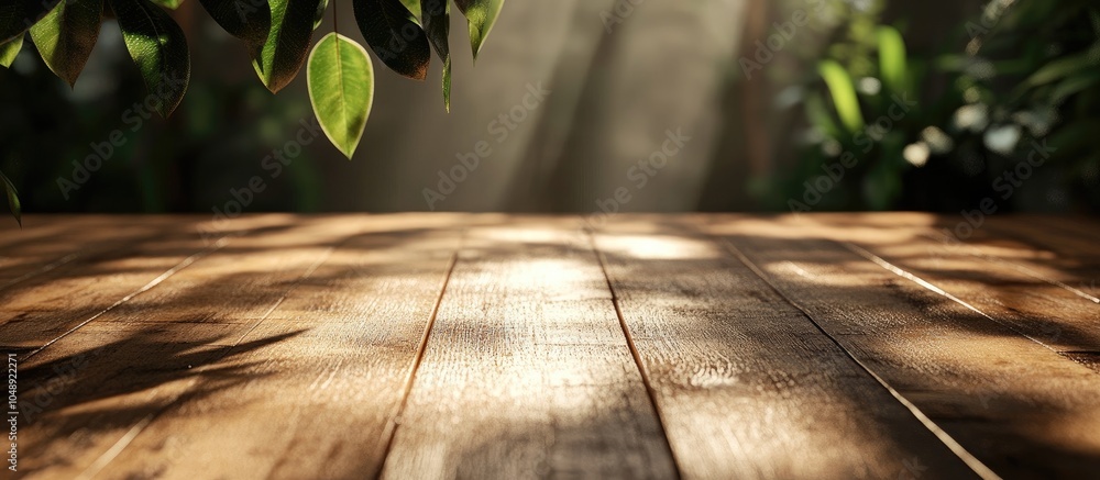 Poster Work from home statement on a wooden table. with copy space image. Place for adding text or design