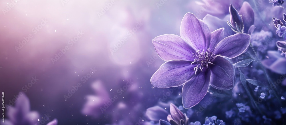 Aufkleber Ethereal purple flower backdrop Nature detail. with copy space image. Place for adding text or design