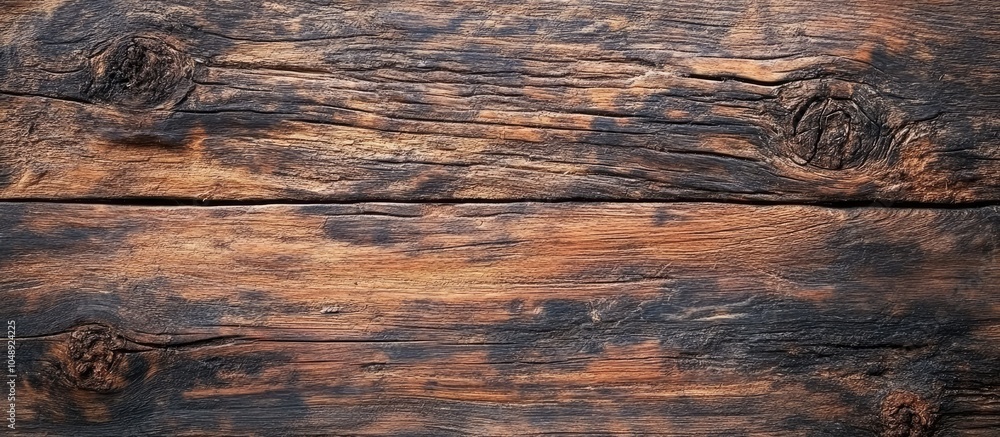 Fototapete closeup view of an old wooden board surface for a background. with copy space image. place for addin