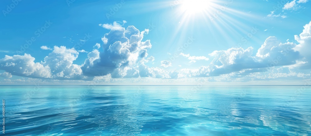 Poster stunning blue sky and azure sea. with copy space image. Place for adding text or design