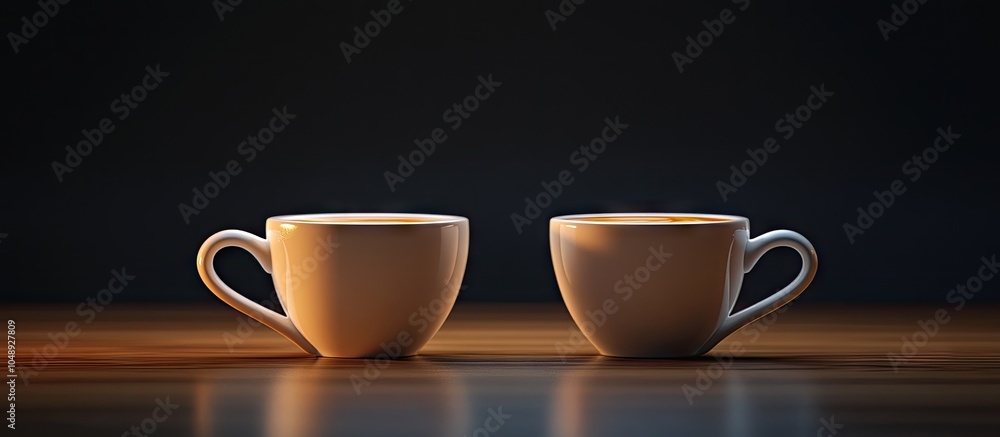 Aufkleber Two Espresso Cups. with copy space image. Place for adding text or design