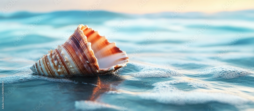Poster Shell Rapana in the ocean. with copy space image. Place for adding text or design