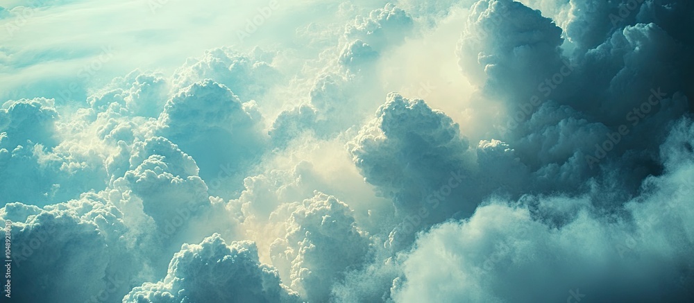 Fototapete Full frame of clouds viewed from a low angle. with copy space image. Place for adding text or design