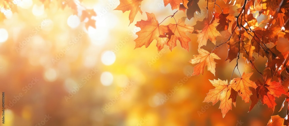 Fototapete autumn backdrop. with copy space image. Place for adding text or design