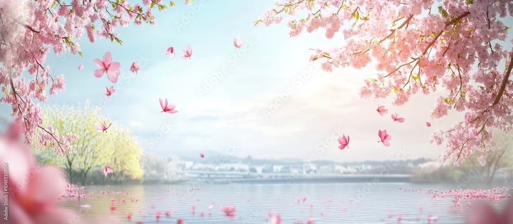 Poster spring backdrop. with copy space image. place for adding text or design