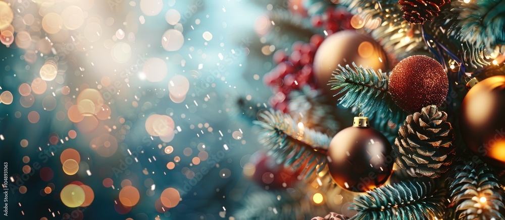 Poster background of blurred christmas and new year holidays. with copy space image. place for adding text 