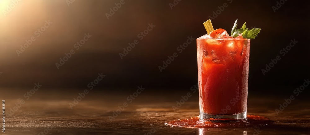Poster bloody mary cocktail. with copy space image. place for adding text or design
