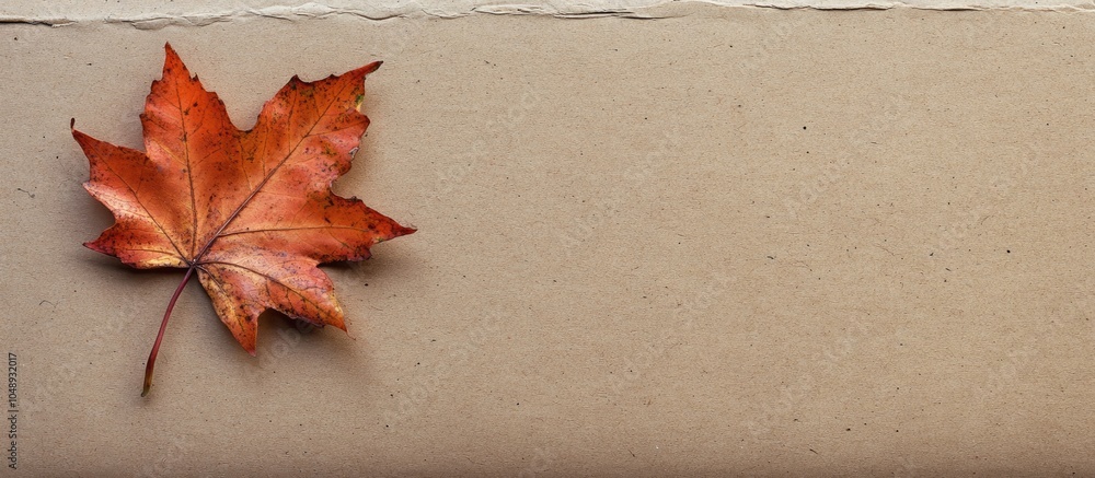 Leinwandbilder maple leaf on a cardboard backdrop vertical orientation ample copy space for your text