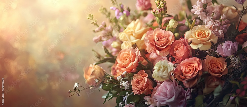 Aufkleber floral bouquet. with copy space image. place for adding text or design