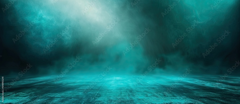 Poster blurred turquoise backdrop with vignetting. with copy space image. place for adding text or design