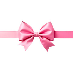 Pink gift bow isolated on transparent background. Pink bow png