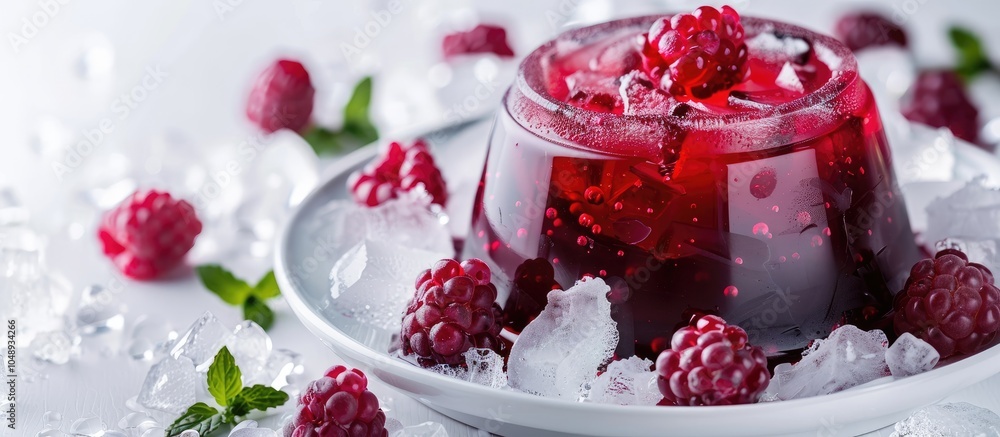 Leinwandbilder cake and sweet gelatin on a white background. with copy space image. place for adding text or design