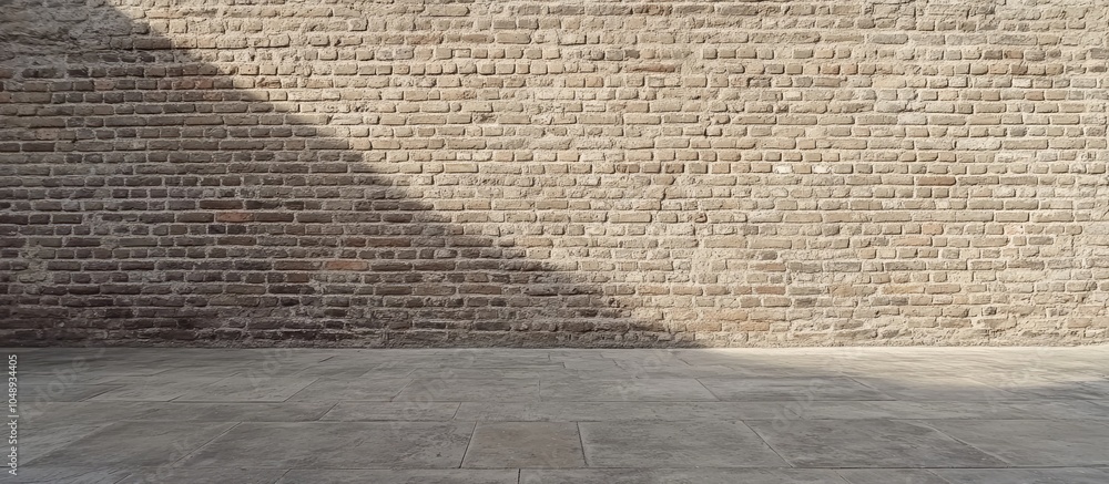 Leinwandbilder Complete view of a light brick wall. with copy space image. Place for adding text or design