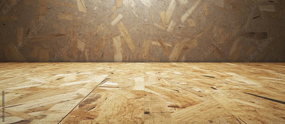 Poster laminate flooring on an osb wood background texture wooden laminate floor with a chipboard backdrop 
