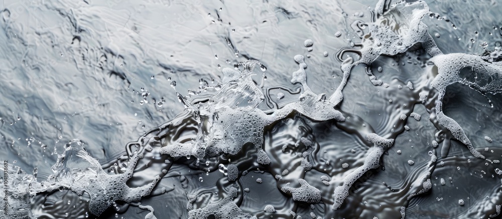 Poster Abstract background for design featuring water splashes on rock Natural backdrop with appealing texture in light gray Stone surface Ample copyspace for text or images