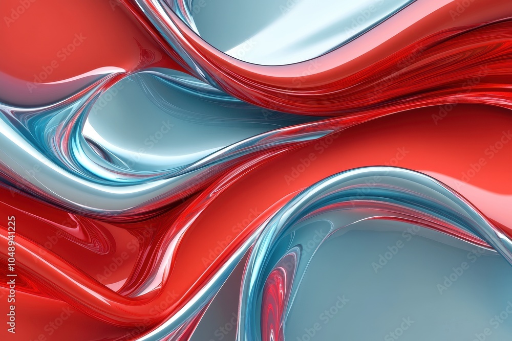 Aufkleber abstract swirling patterns of red and blue fluid textures creating a vibrant visual effect