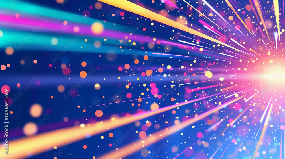 Poster light rays bursting with vibrant graphic design elements colorful light burst effects creating a dyn