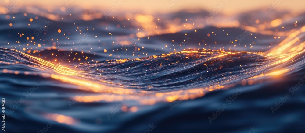 Aufkleber Background of water waves and sparkling light. with copy space image. Place for adding text or design