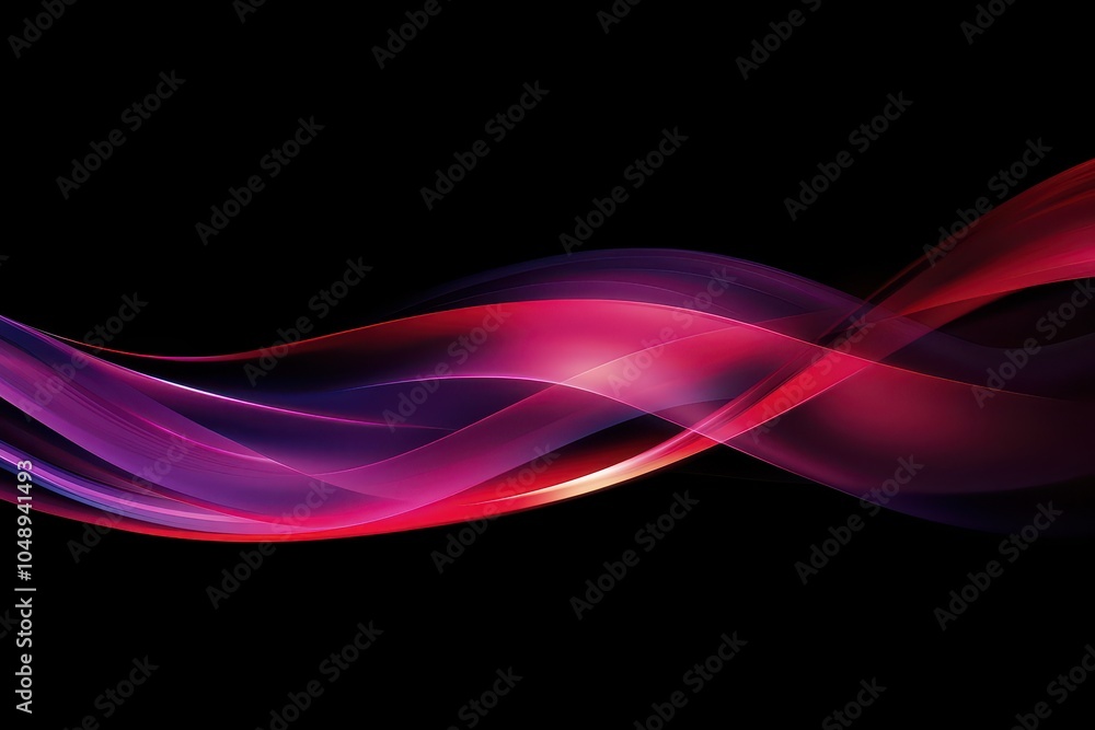 Aufkleber abstract colorful waves flowing across a dark backdrop, showcasing movement and fluidity in design