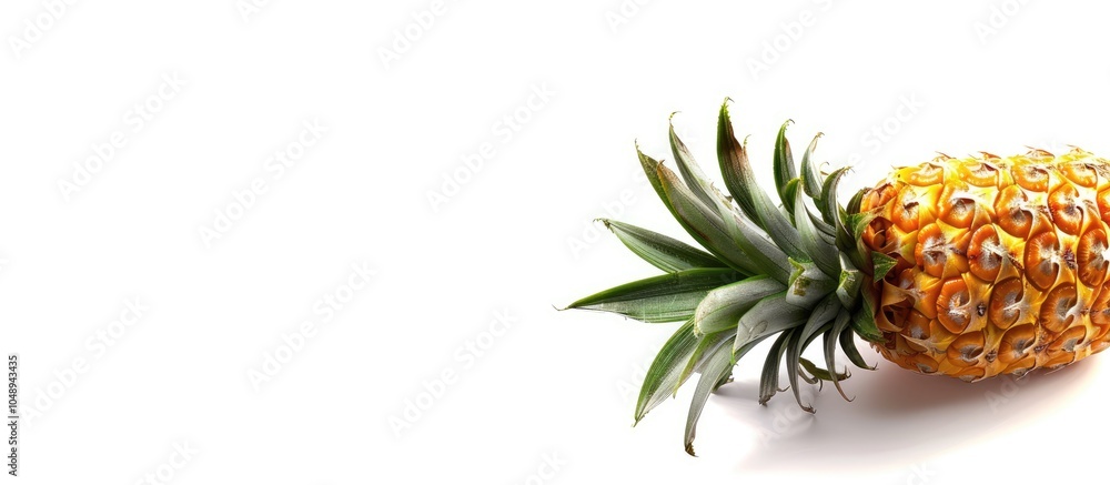 Leinwandbilder whole fresh pineapple isolated on a white background. with copy space image. place for adding text o