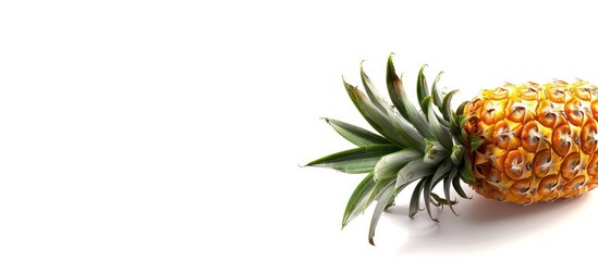 Whole fresh pineapple Isolated on a white background. with copy space image. Place for adding text or design