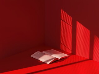 Obraz premium A 3D visualization of a classic book with an embossed cover, pages slightly open, isolated to emphasize its tactile quality