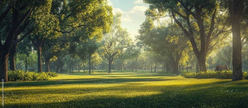 Fototapete park scenery. with copy space image. place for adding text or design