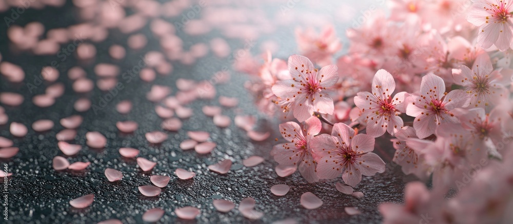 Poster japanese cherry blossoms. with copy space image. place for adding text or design