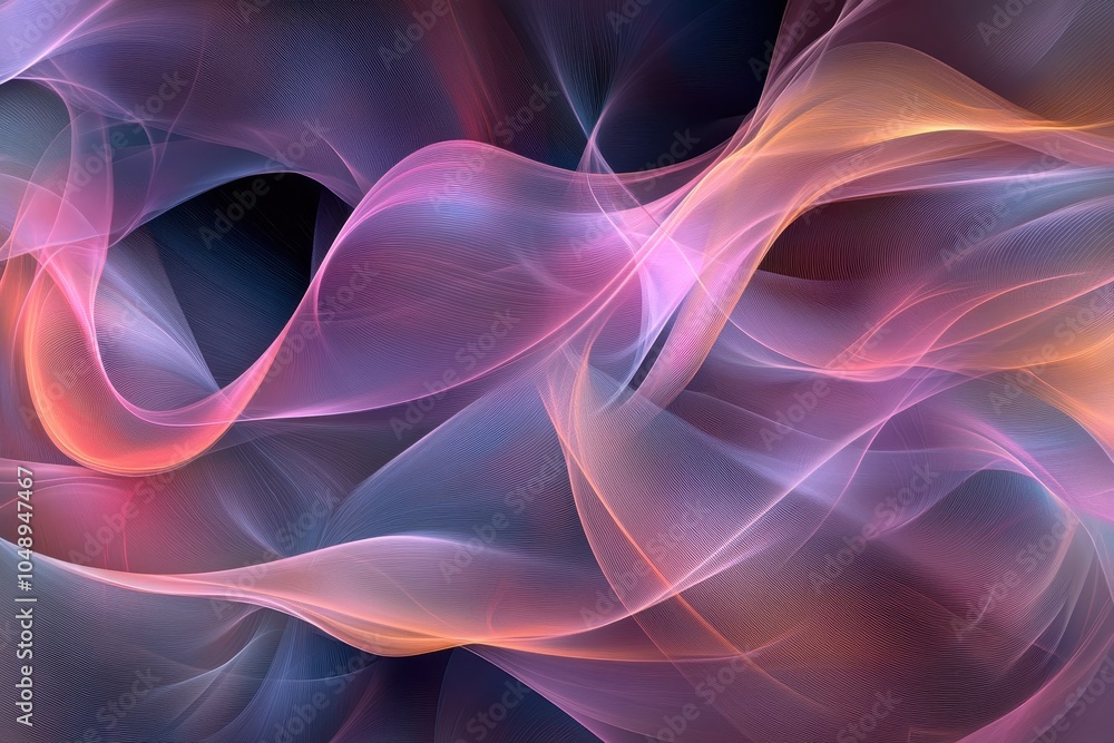 Leinwandbilder Abstract swirling patterns of colorful light on a dark background create a mesmerizing visual effect