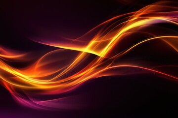 Obraz premium Vibrant abstract swirls of orange and yellow light creating a dynamic visual effect against a dark background