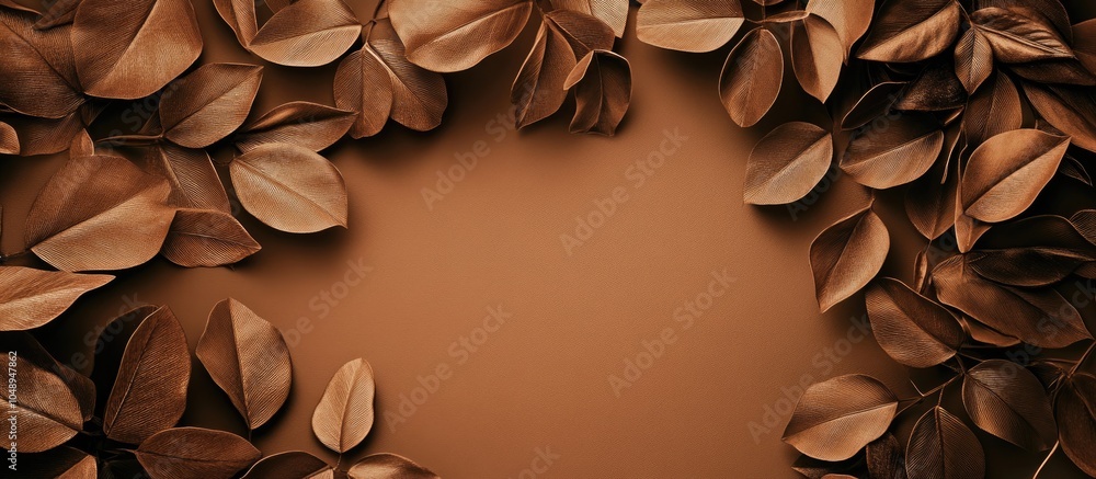 Leinwandbilder beautiful wallpaper background featuring leaves in a brown color tone. with copy space image. place 