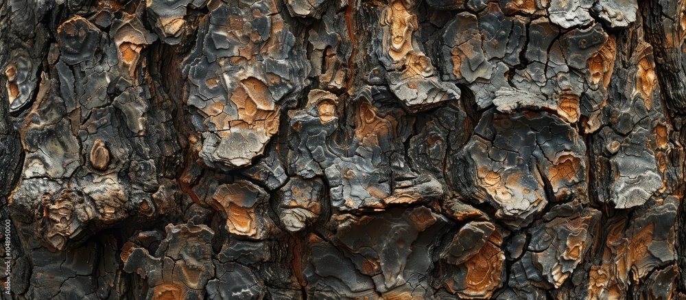 Leinwandbilder bark texture with a natural paper background captured up close in a summer forest. with copy space image. Place for adding text or design