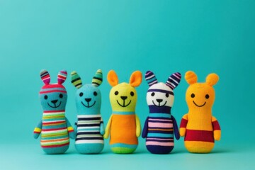 Obraz premium Playful sock puppet characters, creative and fun, National Sock Day celebration