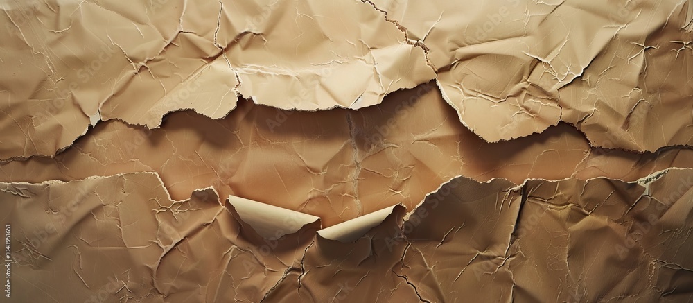 Poster ripped brown paper. with copy space image. place for adding text or design