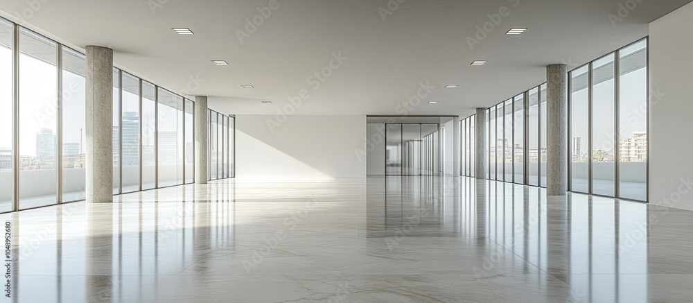 Poster vacant floor in a contemporary office building. with copy space image. place for adding text or desi