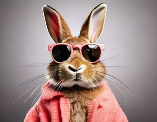 Lustiger Osterhase mit übergroßer Sonnenbrille – Perfekt für humorvolle Osterkarten und Social Media