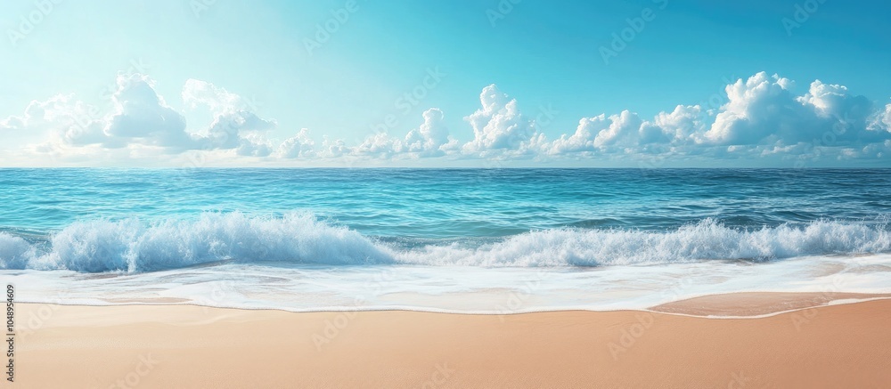 Poster Tranquil tropical beach. with copy space image. Place for adding text or design