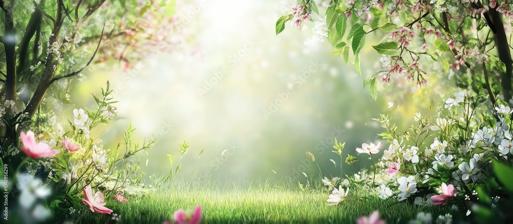 Poster spring backdrop. with copy space image. place for adding text or design