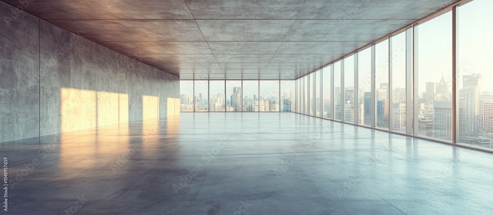 Poster vacant floor in a contemporary business office building. with copy space image. place for adding tex