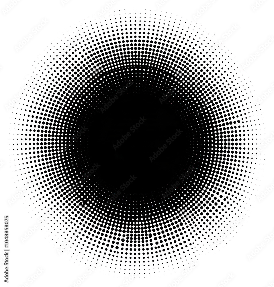 Poster png subtle halftone or noise effect abstract circular design.