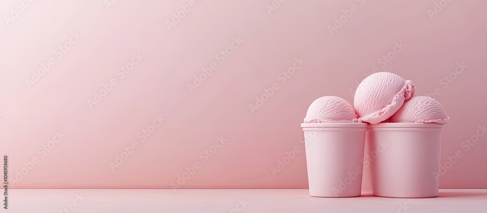 Poster Box ice cream container and blank area on the right. with copy space image. Place for adding text or design