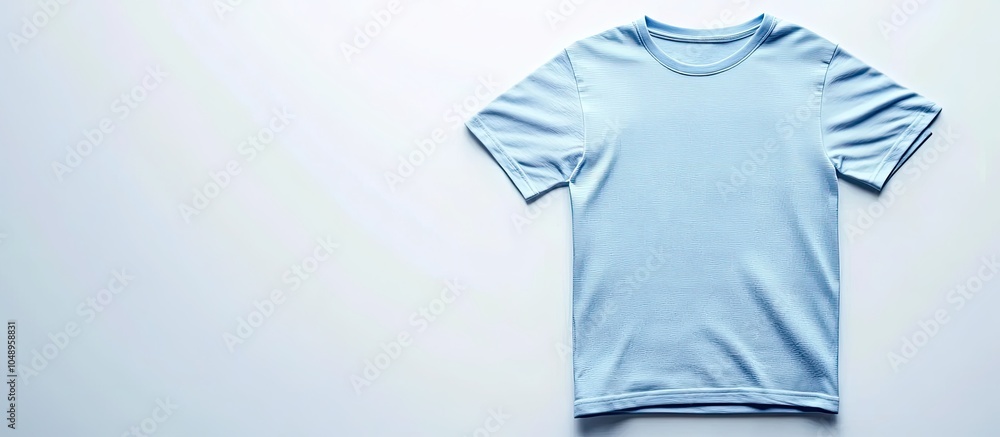 Aufkleber light blue blank t shirt on a white background. with copy space image. place for adding text or desi