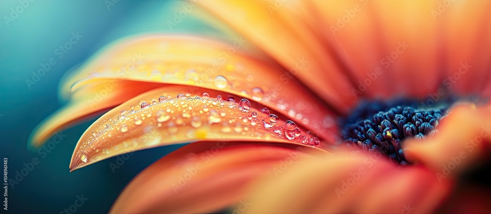 Fototapete Close up of a gerbera macro perspective. with copy space image. Place for adding text or design